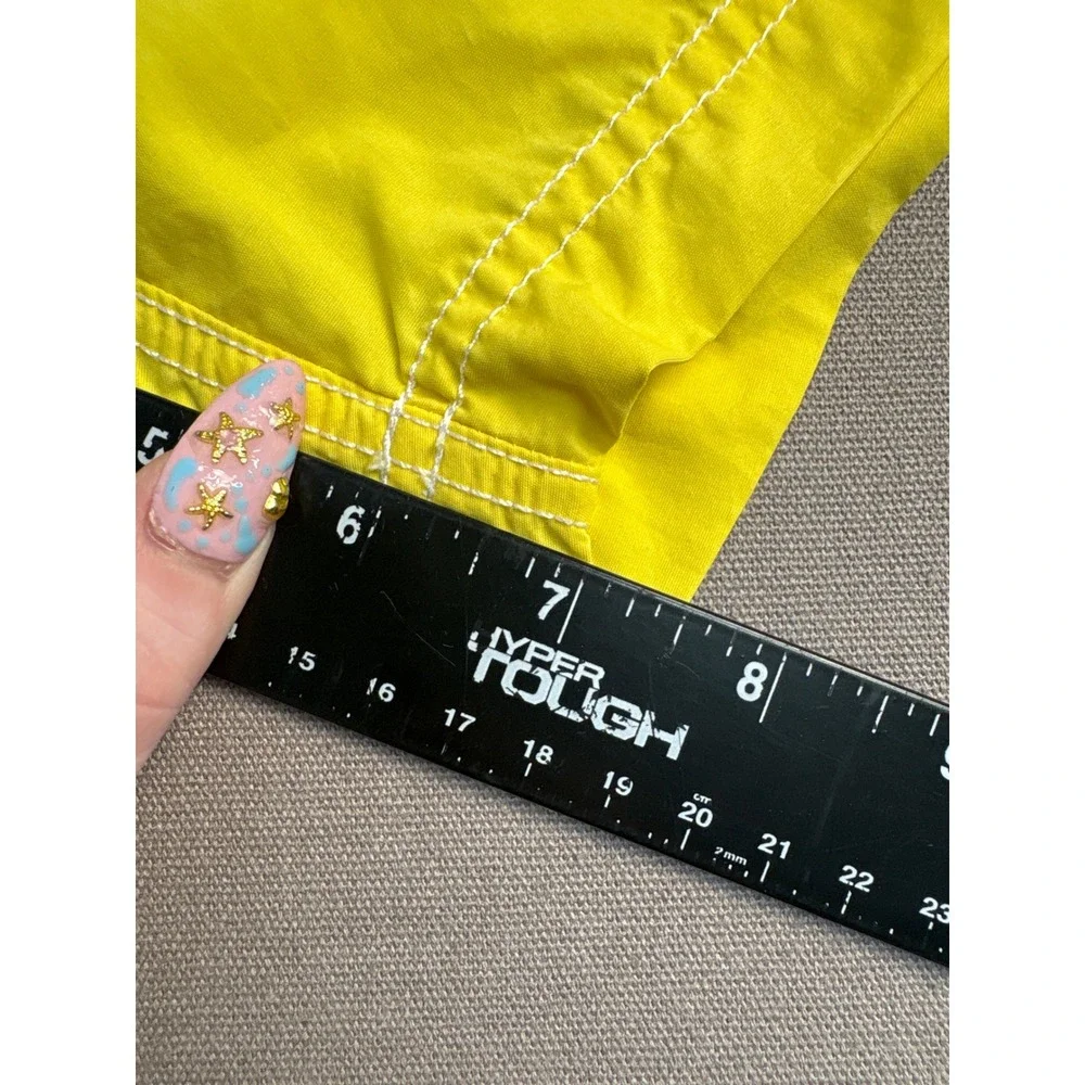Nautica Mens Yellow Graphic Logo Swim Trunks Mesh Lined Shorts Size XXL